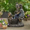 Decorações de jardim Indoor / Ao Ar Livre Menina e Menino Estátua Resina Escultura Jardim de Arte Decoração Decoração Suprimentos TB Venda