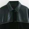 Bbwm vrouwen mode patchwork kralen losse corduroy jas vintage lange mouw knop-up jassen vrouwelijke chique bovenkleding 210520