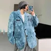 Tie Dyed Corduroy Blazer Women's Spring Notched Stor Storlek Singel Breasted Long Sleeve Suit Coat Tide 5c336 210427