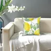 Cushion/Decorative Pillow Lemons And Leaves Watercolor Illustration Polyester Cushion Cover Decoration Case Home Square 40X40 Covers