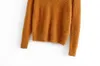 H.SA European Fashion Long Sleeve Turn Down Collar Sweater and Jumpers Button Up Orange Knitwear Loose Spring Tops Women 210417