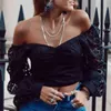 ExQJ Elegant Femmes Lippeprint Mesh Chemises Mode Mode Dames Coux Courtes Tops Sexy Femme Chic Drapé Blouses 210430