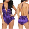 Femmes vêtements de nuit sous-vêtements sexy Lingerie une pièce dentelle nœud vêtements de nuit dames sommeil body fronde pyjamas femme col en V sous-vêtements vêtements vêtements