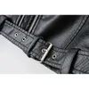 moto style ladies PU leather coats spring fashion casual jacket black cool female coat pocket girls faux jackets 210427