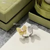 Luksusowe projektantki Panie uwielbiają Pierścienie motyla wisiorek śrubowy van pierścienia para ślubna para prezentowa biżuteria mody A55504231
