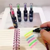 Markeerders 6 stks / set Leuke Planeet Wijnfles Mini Highlighter Marker Pen Tekening Fluorecent Schriftelijke School Office Supply