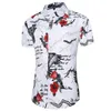 45kg-105kg verão macio coolfloral impresso casual regular fit manga curta camisas 4xl 5xl 210528