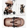 7.5Kg Reversible Luxury Baby Stroller 2 In 1 Portable High Landscape Mom Pink Travel Pram Infant Pushchair Strollers#1