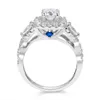 lei 2 pezzi anello di fidanzamento set anelli di nozze in argento sterling 925 per le donne 1,5 ct halo taglio rotondo gioielli AAAAA CZ 211217