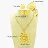 Newest Ethiopian Big Flower Jewelry Set 24K Gold Color Pendant/Necklace/Earrings/Ring/Bangle African Women Wedding Jewelry H1022