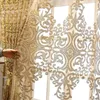 High-end Luxurious European Style Embroidered Curtain for Living Room Bedroom By Villa Golden Shade Curtain 210712