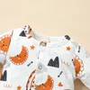 0-24M Autumn Baby Girls Boys Lovely Romper Animal Rainbow Printed Long Sleeve Single Breasted Jumpsuits