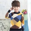 Pulls pour garçons Baby Stripe Plaid Pull Knit Enfants Vêtements Automne Hiver Tops Enfants Garçon Vêtements O-Cou 211201