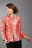Vestes Femmes Grossistes- Promotion Traditionnelle Chinoise Lady Satin Jacket Broderie Manteau Fleur À Manches longues Outwear Tops S M L XL XXL XXXL