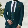 2022 zwarte heren bruiloft smoking op maat gemaakte bruidegom slijtage voor slim fit zakelijke jurk suits prom diner plus size 3 foto's set (jas + vest + broek) gouden knop verjaardagsfeestje