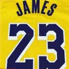 Custom Stitched James # 23 Logo Jersey XS-6XL jaune Mens Throwbacks Maillots de basket-ball Pas cher Hommes Femmes Jeunes