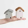 Nordic Wooden House Ornaments Decoration Home Decoration Architettura di legno con proof Tessuto carino scrivania in miniatura mestiere di lavoro asilo nido Arredamento 210804