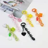 Fashion Women Bag Acrylic Link Chain Keychain Colorful Handmade Key Ring for Girl Gift Handbag Heart Ornament Charms Accessories G1019