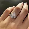 Anelli in argento sterling 925 con diamanti a goccia per le donne Anello solitario semplice da sposa con gioielli vintage 925 anillo