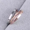 Anéis de casamento de aço inoxidável, zircão simples de alta qualidade, cor de ouro rosa, nunca fade, jóias