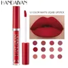 Handaiyan 12 Color Mini Thin Tube Lip Gloss Liquid Matte Lipstick Sex Colors Long Lasting Natural Lips Makeup