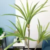88/55 cm Tropical Palm Duże Rośliny Sztuczne Fałszywe Dracaena Plastikowe Liście Palmowe Zielona Air Plant Do Home Ogrodu Decor 210624