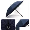 Paraplyer Rain Gear Housekee Organisation Hem Trädgård Rakt vindtät fast färg Pongee Long Handle Women Sunny Rainy Paraply Cus