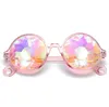 2021 Round Kaleidoscope Glasses Rave Festival Men Women Kids Brand Designer Holographic Crystal Party Club Cool Sunglasses Retro7764804