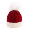 Dziecko Stuff Pompom Kapelusz Christmas Kapelusze Zimowe Dzianiny Dzieci Babe Dziewczyna Ciepłe Grubsze Dzieci Niemowlę Beanie Czapka Czapka Kasketę Morzem T2i53035