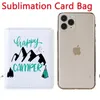 Sublimation Blank Card Holder Favor PU Leather White Wallet Double-sided DIY Business Card Covers RRF12169