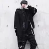 Houzhou Black Hoodie Goth Sweatshirt Kap Herfst Techwear Punk Gothic Darkwear Sweatshirts Streetwear Hip Hop Harhjuku 220315
