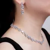 Oorbellen Ketting Classic Volledige 5a Cubic Zirconia Bridal Y Wedding Earring Set Dames Prom Party Sieraden Sets CN10293