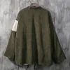 Japan Style Men Corduroy Kimono Jacket Color-blocking Patched Design Drop Shoulder Haori Oversize Loose Thin Coat 220212