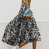 Women Vintage Floral Print Loose Dress Summer Elegant Half Sleeve Party O-Neck Ladies A-Line Vestido 5XL