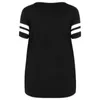 T-shirt de impressão de letra geométrica T-shirt grandes 2021 verão preto branco casual estilo breve o-pescoço camiseta mulheres grandes tamanhos 7xl 6xl 5xl x0628