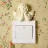 Żywica Anioł Figurka Wall Decor Socket Switch Naklejka Home Decoration Wiszące Craft Home Switch Wall Light Socket Naklejki 210615