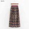 Femmes Vintage Totem Totem Print Couleur Correspondance Grande jambe Pantalon Femme Taille élastique Pantalon rétro Casual Chic P829 210420