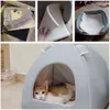 Tente de chat nid d'hiver lit pliable intérieur chiot mascottes casa grotte maison pour animaux de compagnie avec coussin doux en peluche 211111
