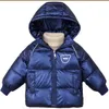 키즈 두건 두꺼운 오리 다운 코트 자켓 어린이 소년 소녀 겉옷 2-6 년 겨울 옷