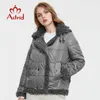 Astrid Collection Damska Jesień Kurtka Zimowa Krótki Lamb Wełna Kobieta Moda Ciepła Parka Cienka Bawełniana Damska Płaszcz AM-9775 211018