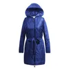 Kvinnor Down Women's Parkas 2022 Casual Looshooded Women Fashion Solid Thick Sh Ort Coats Elegant Tie Belt Bomull Jackor Kvinna