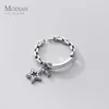 Marcas Hight Quality Hollow Out Star Round Zircon 925 Sterling Silver Deding Ring para Mulheres Abertura Jóias Belas 210707