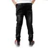 Pojkar byxor Vår Höst Svart Jeans Kids Casual Trousers Boys Teenage Children 3-13 Y Outwear 211102