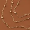 Moda donna color oro catena con perline in metallo catena a più strati per le donne semplice catena della coscia bohémien stile spiaggia gioielli per il corpo