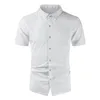 Camicia di seta bianca per uomo Camicie da uomo slim fit slim Camicie da uomo comode e lisce Camicia casual da uomo d'affari manica corta 7 colori 210524