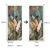 PVC防水自己接着ドアステッカー壁の装飾バナナの葉3D Po壁画壁紙リビングルームの寝室の装飾壁デカール210722