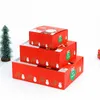 Stobag 10pcsクリスマスサンタクロースグリーン/レッドハンドルの紙袋のためのクッキーチョコレートパッケージ用品ケーキデコレーション210602