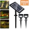 2 In 1 Solar Powered LED Garden Lamp Spotlight Outdoor Walkway Lawn Landscape Path Light