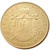 França 1862 B - 1869 B 5 peças data para escolher 100 francos artesanato banhado a ouro cópia decorar enfeites de moedas réplicas de moedas decoração de casa3020