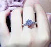 100% 925 Pierścień srebrny 1 5 Karat Cz Diamond Biżuteria zaręczynowa dla kobiet prezent ślubny 259h